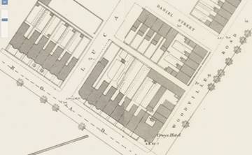 Original OS plan showing the Crwys pub, Cardiff
