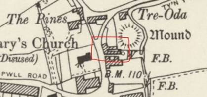 1898 OS Map showing fox and hounds pub cardiff