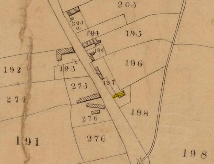 1840 Tithe Map showing the former building on the site of the Maltsters Arms pub Cardiff