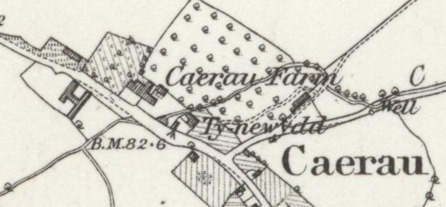 1886 OS map showing The Highfields pub Cardiff