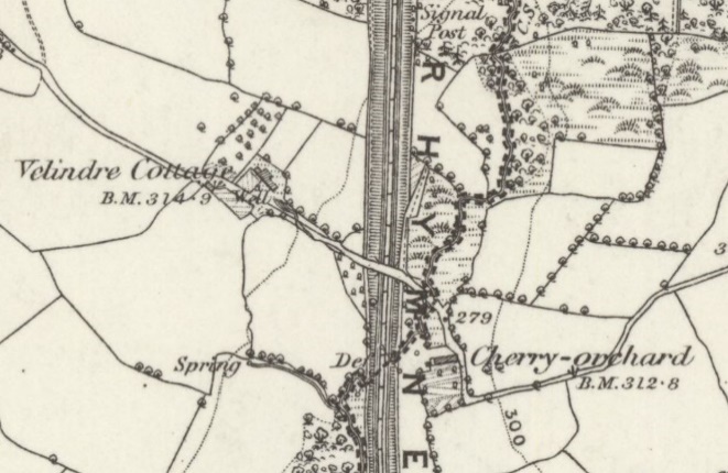 1875 OS Map showing the site of the Old Cottage pub Cardiff