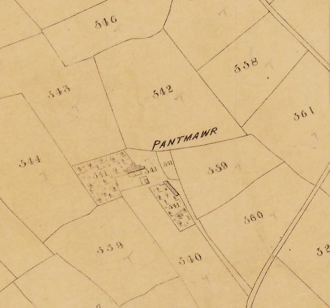 1840 Tithe Map showing the Pantmawr pub site, Cardiff