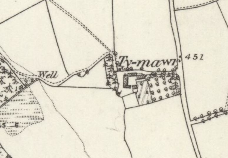 1885 OS map showing the site of the Ty Mawr Arms pub Cardiff
