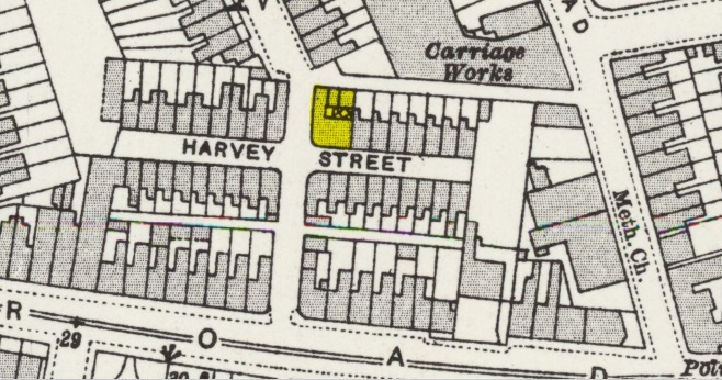 1915 OS map showing the site of the Insole Arms pub Cardiff