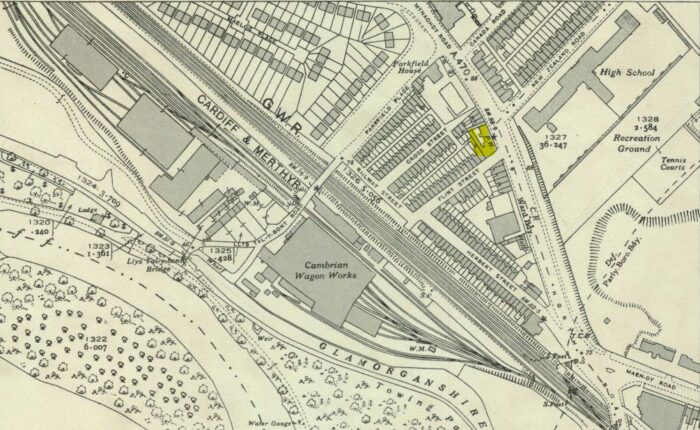 1940 OS Map showing the The North Star pub Cardiff